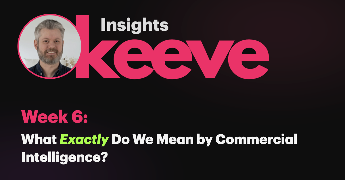 Keeve Insights week six title card reading What Exactly Do We Mean by Commercial Intelligence?
